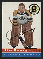 1954-1955 Topps #37 Jim Henry Boston Bruins - Front