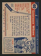 1954-1955 Topps #40 Larry Wilson Chicago Black Hawks - Back