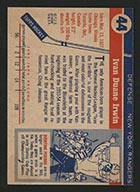 1954-1955 Topps #44 Ivan Irwin New York Rangers - Back