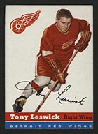 1954-1955 Topps #45 Tony Leswick Detroit Red Wings - Front