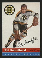 1954-1955 Topps #48 Ed Sandford Boston Bruins - Front