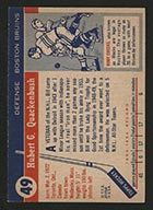 1954-1955 Topps #49 Bill Quackenbush Boston Bruins - Back