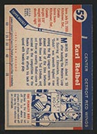 1954-1955 Topps #52 Earl Reibel Detroit Red Wings - Back