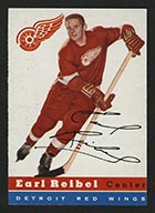 1954-1955 Topps #52 Earl Reibel Detroit Red Wings - Front