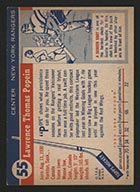 1954-1955 Topps #55 Larry Popein New York Rangers - Back
