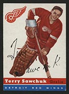 1954-1955 Topps #58 Terry Sawchuk Detroit Red Wings - Front