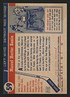 1954-1955 Topps #59 Marcel Bonin Detroit Red Wings - Back