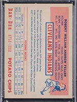 1954 Dan-Dee Potato Chips Bob Feller Cleveland Indians - Back