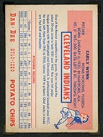 1954 Dan-Dee Potato Chips Early Wynn Cleveland Indians - Back