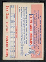 1954 Dan-Dee Potato Chips Wally Westlake Cleveland Indians - Back