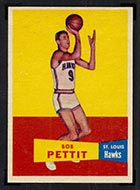 1957-1958 Topps #24 Bob Pettit St. Louis Hawks - Front
