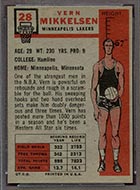 1957-1958 Topps #28 Vern Mikkelsen Minneapolis Lakers - Back