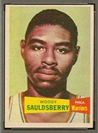 1957-1958 Topps #34 Woody Sauldsberry Philadelphia Warriors - Front