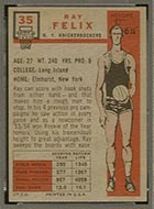1957-1958 Topps #35 Ray Felix New York Knicks - Back