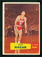1957-1958 Topps #37 Cliff Hagan St. Louis Hawks - Front