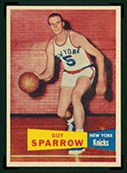 1957-1958 Topps #38 Guy Sparrow New York Knicks - Front