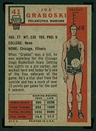 1957-1958 Topps #41 Joe Graboski Philadelphia Warriors - Back