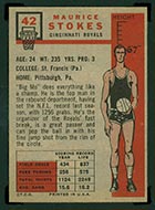 1957-1958 Topps #42 Maurice Stokes Cincinnati Royals - Back
