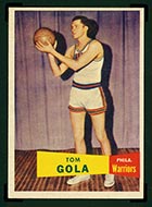 1957-1958 Topps #44 Tom Gola Philadelphia Warriors - Front