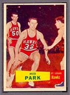1957-1958 Topps #45 Med Park St. Louis Hawks - Front
