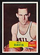 1957-1958 Topps #49 Walt Davis Philadelphia Warriors - Front