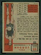 1957-1958 Topps #55 Phil Jordan New York Knicks - Back