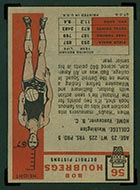 1957-1958 Topps #56 Bob Houbregs Detroit Pistons - Back
