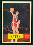 1957-1958 Topps #61 Chuck Share St. Louis Hawks - Front