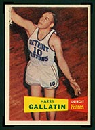 1957-1958 Topps #62 Harry Gallatin Detroit Pistons - Front