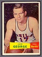 1957-1958 Topps #67 Jack George Philadelphia Warriors - Front