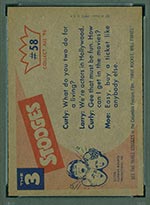 1959 Fleer Three Stooges #58 Curly in pictures - White Back