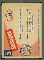 1959 Fleer Three Stooges #68 Call the S.P.C.A. - White Back