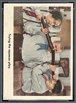 1959 Fleer Three Stooges #96 The squeeze play - Front