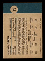 1961-1962 Fleer #15 Sihugo Green St. Louis Hawks - Back