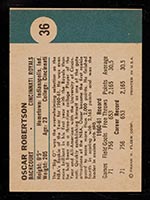 1961-1962 Fleer #36 Oscar Robertson Cincinnati Royals - Back