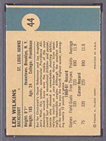 1961-1962 Fleer #44 Len Wilkins St. Louis Hawks - Back