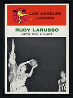 1961-1962 Fleer #57 Rudy LaRusso (In Action) Los Angeles Lakers - Front