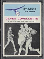 1961-1962 Fleer #58 Clyde Lovellette (In Action) St. Louis Hawks - Front