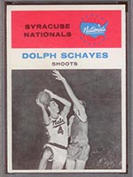 1961-1962 Fleer #63 Dolph Schayes (In Action) Syracuse Nationals - Front