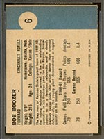 1961-1962 Fleer #6 Bob Boozer Cincinnati Royals - Back