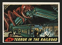 1962 Topps Mars Attacks #34 Terror in the Railroad - Front