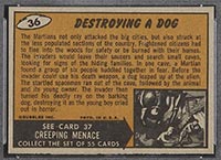 1962 Topps Mars Attacks #36 Destroying a Dog - Back