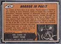 1962 Topps Mars Attacks #41 Horror in Paris - Back