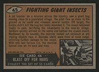 1962 Topps Mars Attacks #45 Fighting Giant Insects - Back
