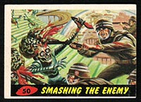 1962 Topps Mars Attacks #50 Smashing the Enemy - Front