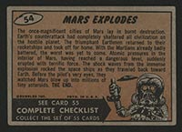 1962 Topps Mars Attacks #54 Mars Explodes - Back