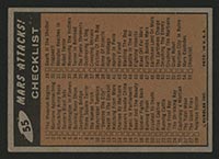 1962 Topps Mars Attacks #55 Checklist - Back