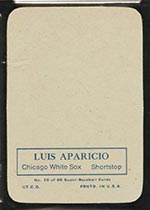 1969 Topps Supers #10 Luis Aparicio Chicago White Sox - Back