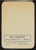 1969 Topps Supers #12 Joe Horlen Chicago White Sox - Back