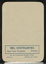 1969 Topps Supers #25 Mel Stottlemyre New York Yankees - Back